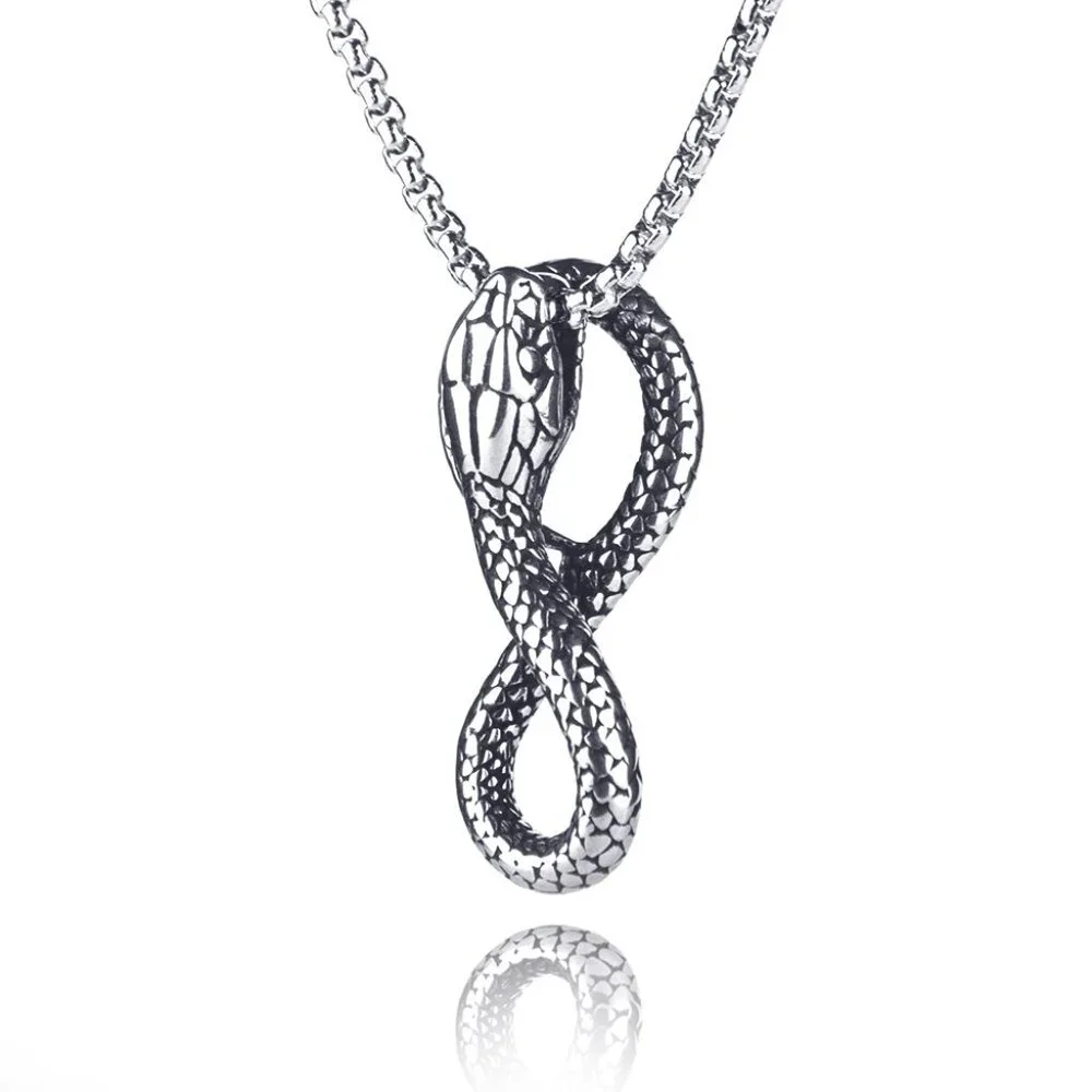 Punk Wind Snake King Necklace for Men, BL55590011